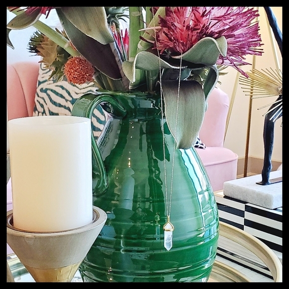 10k Gold, Cryatal Quartz Chakra Necklace - Picture 8 of 8